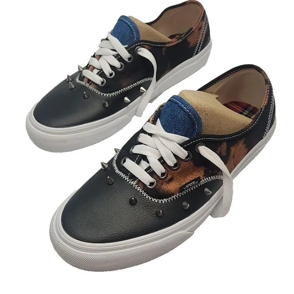 Vans Sneaker Shoe Women Sz 8.5 Tartan Daze Multi Acid Dye Spike Skater Men 7 NEW